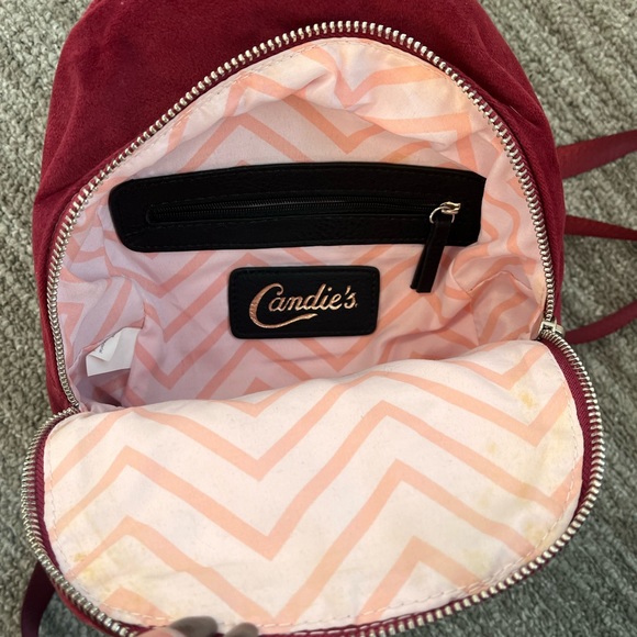 Last chance…Candie’s Mini Backpack Quilted Velour Velvet Bag Purse - Picture 3 of 5